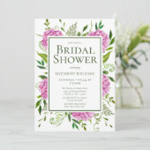 ピンクのハイドランジア ブライダルシャワー 招待状 (スタンド正面)