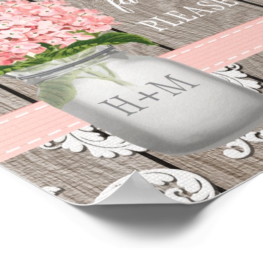 ピンクのハイドランジア メイソンジャー お持ち帰り特典 ポスター (角)