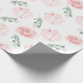 ピンクのハイドランジア ラッピングペーパー (角)