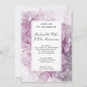 ピンクのハイドランジア 結婚記念日パーティー 招待状 (正面)