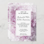 ピンクのハイドランジア 結婚記念日パーティー 招待状 (正面/裏面)