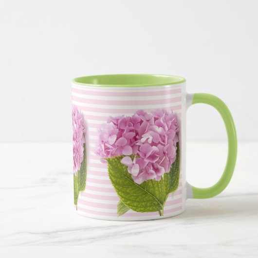 ピンクのハイドレアの花 マグカップ (右)