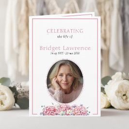 ピンクのハイドレンチアの夏の花の葬儀の折り紙 プログラム