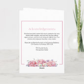 ピンクのハイドレンチア 夏の花 通夜 折りたたみ式 プログラム (裏面)