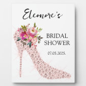 ピンクのハイヒールブライダルシャワーへようこそ8x10 フォトプラーク (正面)