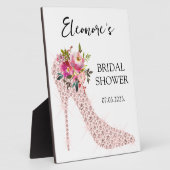 ピンクのハイヒールブライダルシャワーへようこそ8x10 フォトプラーク (側面)