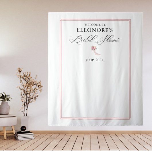 ピンクのハイヒールブライダルシャワーへようこそ タペストリー