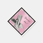 ピンクのハイヒール靴 スタンダードカクテルナプキン (角)
