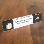 ピンクのハイヒール-エレガントな50年代のガーリーなポンプ デスクネームプレート (側面)