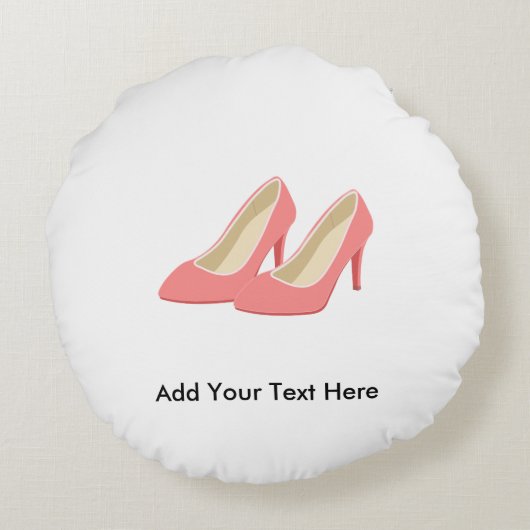 ピンクのハイヒール-エレガントな50年代のガーリーなポンプ ラウンドクッション (裏面)