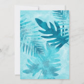 ピンクのハイビスカスとターコイズブルーのバット・ミッツヴァ招待状 招待状 (裏面)