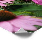 ピンクのハイビスカスとフラワーガーデンの友人 ポスター (角)