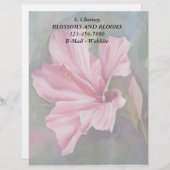 ピンクのハイビスカスのカスタマイズ可能なレターヘッド レターヘッド (正面/裏面)