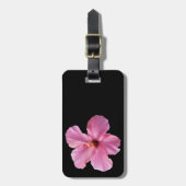 ピンクのハイビスカスのハワイの花によってカスタマイズテンプレート ラゲッジタグ (正面縦)
