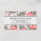 ピンクのハイビスカスのハワイの花模様 名刺 (裏面)