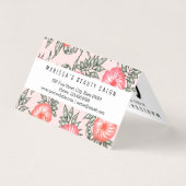 ピンクのハイビスカスのハワイの花模様 名刺 (裏面)