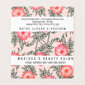 ピンクのハイビスカスのハワイの花模様 名刺 (外部フラット)