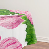 ピンクのハイビスカスの水彩模様 テーブルクロス (インサイチュ)