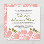 ピンクのハイビスカスの結婚式招待状 招待状 (正面/裏面)