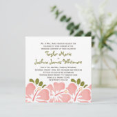 ピンクのハイビスカスの結婚式招待状 招待状 (スタンド正面)