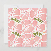 ピンクのハイビスカスの結婚式招待状 招待状 (裏面)