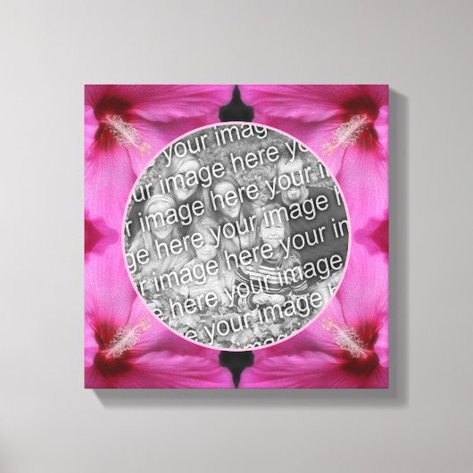 ピンクのハイビスカスの花 オリジナル写真から作成 キャンバスプリント (正面)