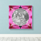 ピンクのハイビスカスの花 オリジナル写真から作成 キャンバスプリント (インサイチュ (ウッドフロア))