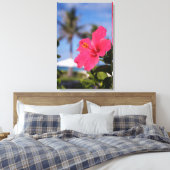 ピンクのハイビスカスの花 キャンバスプリント (インサイチュ (寝室))