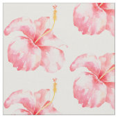 ピンクのハイビスカスの花 ファブリック (クローズアップ)