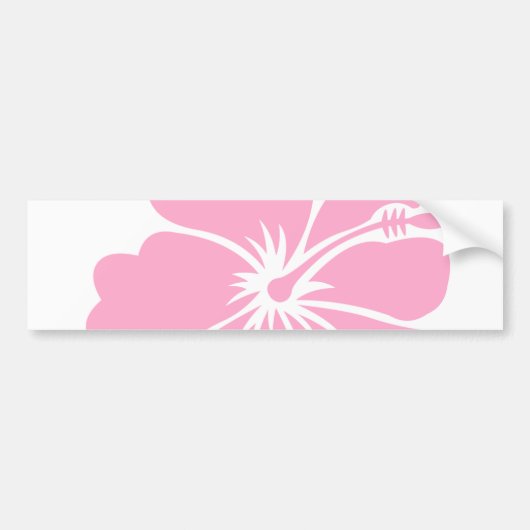 ピンクのハイビスカスの花H バンパーステッカー (正面)