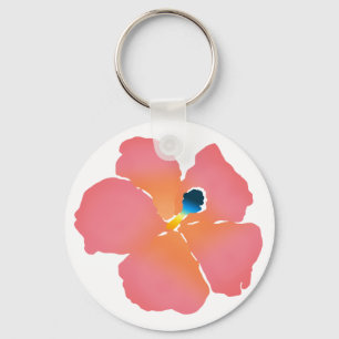 ピンクのハイビスカスの開花 キーホルダー