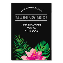 ピンクのハイビスカスシグネチャードリンク テーブルナンバー