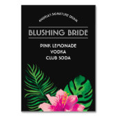 ピンクのハイビスカスシグネチャードリンク テーブルナンバー (裏面)