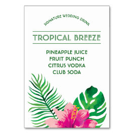 ピンクのハイビスカスシグネチャードリンク テーブルナンバー