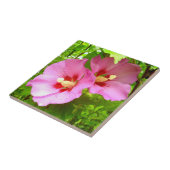 ピンクのハイビスカスセラミックタイル タイル (側面)