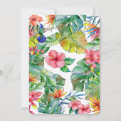 ピンクのハイビスカストロピカルフォト結婚ズ・サンキュー サンキューカード (裏面)