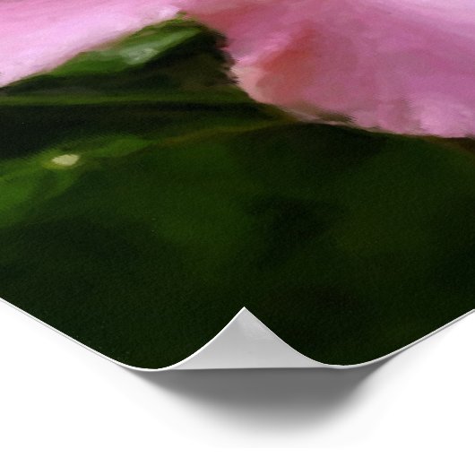 ピンクのハイビスカスフラワーアートフォト絵画ズ ポスター (角)