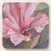 ピンクのハイビスカスフラワーコースター コースター (正面)