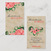 ピンクのハイビスカスフラワーズフローラ名刺 名刺 (正面/裏面)