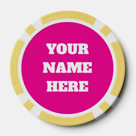 ピンクのハイビスカスフラワートランプのポーカーチップゴルフボールマーカー ポーカーチップ (裏面)