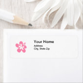 ピンクのハイビスカスフラワー住所 シール (インサイチュ)