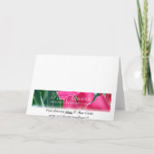 ピンクのハイビスカスフラワー サンキューカード (裏面)