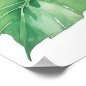 ピンクのハイビスカス水彩の花 ポスター (角)