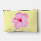 ピンクのハイビスカス熱帯花 アクセサリーポーチ (裏面)