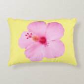 ピンクのハイビスカス熱帯花 アクセントクッション (正面)