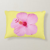 ピンクのハイビスカス熱帯花 アクセントクッション (裏面)