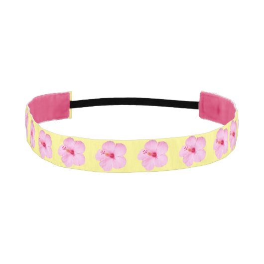 ピンクのハイビスカス熱帯花 アスレチックヘッドバンド (正面)