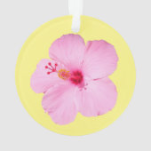 ピンクのハイビスカス熱帯花 オーナメント (裏面)