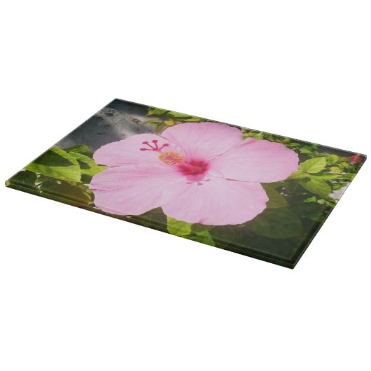ピンクのハイビスカス熱帯花 カッティングボード (角)