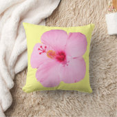 ピンクのハイビスカス熱帯花 クッション (ブランケット)